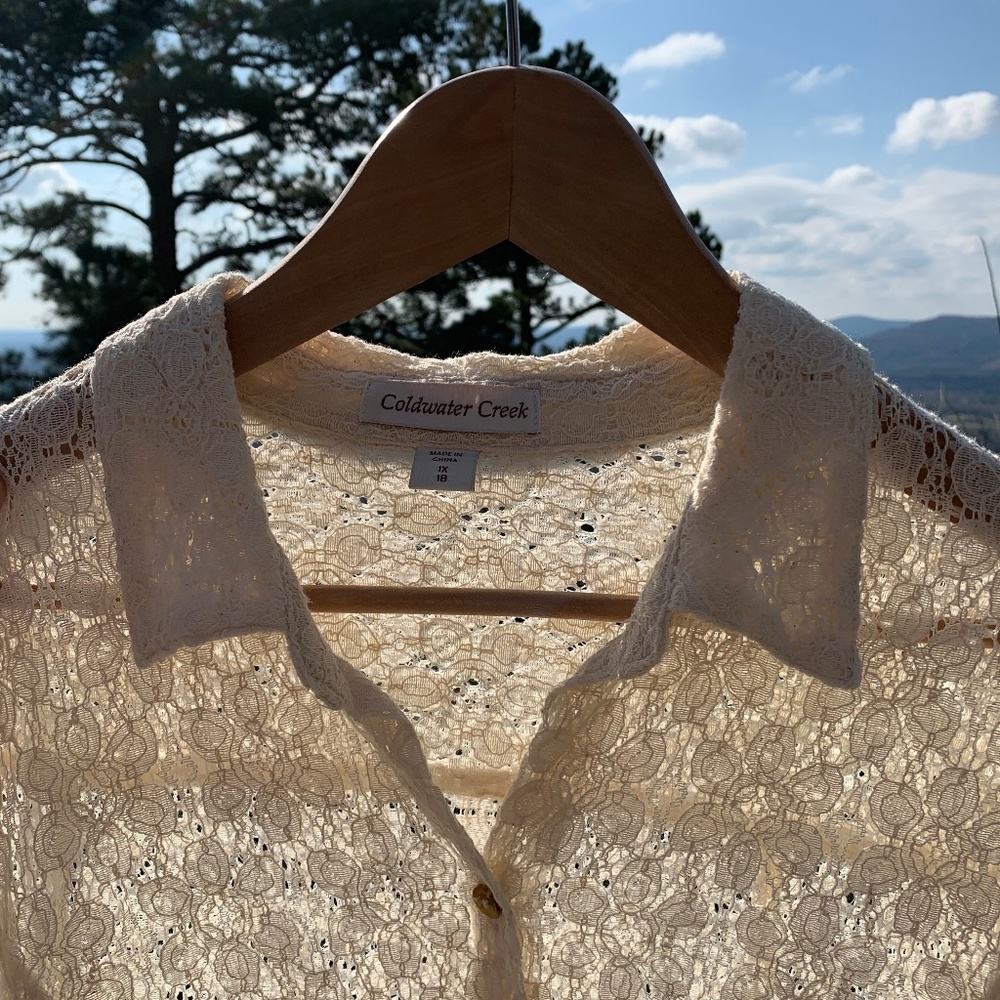 Coldwater Creek Lace Blouse Size 1X (18) - Picture 2 of 7